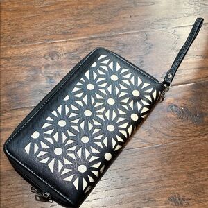 Black and cream Floral Women's Clutch